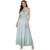 OSTOO Women's 2024 Summer Boho Floral Print Tiered Casual Flowy Long Maxi Dress Green Polka Dot - Image 3