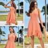 ULTRANICE Womens Summer Dresses Floral V Neck Ruffled Hem Spaghetti Spring Casual Beach Outfits Flowy Wrap Sun Dress - Image 2