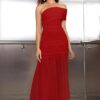 LAGSHIAN Women's Elegant Formal Long Dress One Shoulder Sleeveless Ruched Bodycon Evening Dress - Image 2