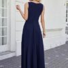 Women Formal Dresses,V Neck Evening Gowns for Women 2024 Long Wedding Guest Party Sleeveless Prom Pockets Dress - Image 5