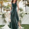 BeryLove Women's Formal Cocktail Dress for Wedding Guest Sequin Prom Dress with Slit - Image 2