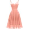 Ellames Women's 2024 Summer Dress Spaghetti Strap Cocktail Swing Beach Dresses V Neck Sundress - Image 2