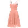Ellames Women's 2024 Summer Dress Spaghetti Strap Cocktail Swing Beach Dresses V Neck Sundress - Image 4