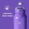 BOTTLE BOTTLE 40 oz sports water bottle stainless steel insulated water bottle with straw and pills holder (dark purple) - Image 3