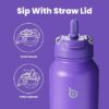 BOTTLE BOTTLE 40 oz sports water bottle stainless steel insulated water bottle with straw and pills holder (dark purple) - Image 2