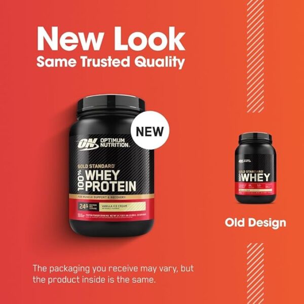 Optimum Nutrition Gold Standard 100% Whey Protein Powder, Vanilla Ice Cream, 2 Pound - Image 2