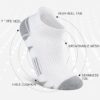 6 Pack Men's Ankle Socks With Cushion - Low Cut Athletic Sports Socks for Women Men 6-9/9-12/12-14 - Image 2