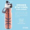 O2COOL Mist 'N Sip Misting Water Bottle 2-in-1 Mist And Sip Function With No Leak Pull Top Spout Reusable Sports Water Bottle - 20 oz (Basketball) - Image 2