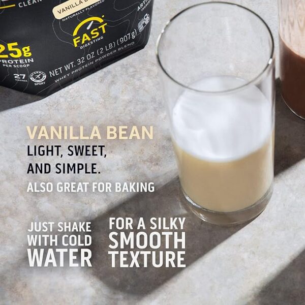 Ascent 100% Whey Protein Powder - Post Workout Whey Protein Isolate, Zero Artificial Flavors & Sweeteners, Soy & Gluten Free, 5.5g BCAA, 2.6g Leucine, Essential Amino Acids, Vanilla Bean 2 lb - Image 6