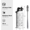 National Parks Water Bottle with Stickers | 32oz Wide Mouth Leakproof Stainless Steel Bucket List Insulated Bottle for Camping & Hiking | Gifts for Hikers | BPA-Free [WHITE] - Image 5