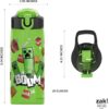 Zak Designs Minecraft Water Bottle For School or Travel, 25 oz Durable Plastic Water Bottle With Straw, Handle, and Leak-Proof, Pop-Up Spout Cover (Creeper) - Image 5