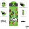 Zak Designs Minecraft Water Bottle For School or Travel, 25 oz Durable Plastic Water Bottle With Straw, Handle, and Leak-Proof, Pop-Up Spout Cover (Creeper) - Image 4