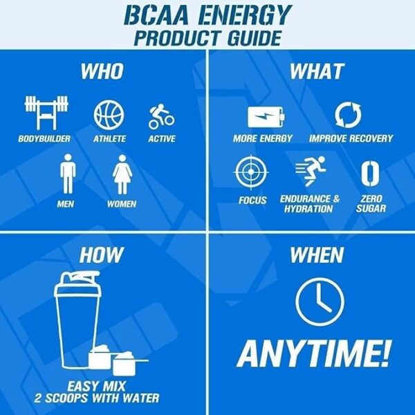 EVL BCAAs Amino Acids Powder - BCAA Energy Pre Workout Powder for Muscle Recovery Lean Growth and Endurance - Rehydrating Post Workout Recovery Drink with Natural Caffeine - Pink Lemonade - Image 6