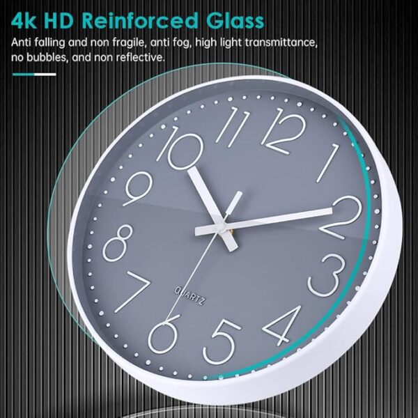 jomparis Wall Clock Non-Ticking Silent Battery Operated Round Wall Clock Modern Simple Style Decor Clock for Home/Office/School/Kitchen/Bedroom/Living Room - Image 2
