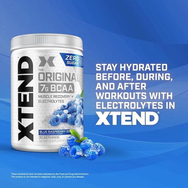 XTEND Original BCAA Powder 7g BCAA and 2.5g L-Glutamine, Sugar Free Post Workout Muscle Recovery Drink with Amino Acids for Men & Women, 30 Servings - Image 4