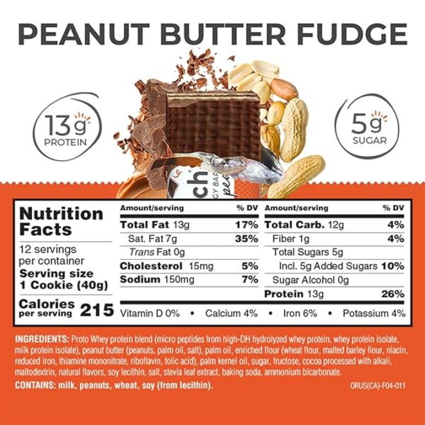 Power Crunch Protein Wafer Bars, High Protein Snacks with Delicious Taste, Peanut Butter Fudge, 1.4 Ounce (12 Count) - Image 3