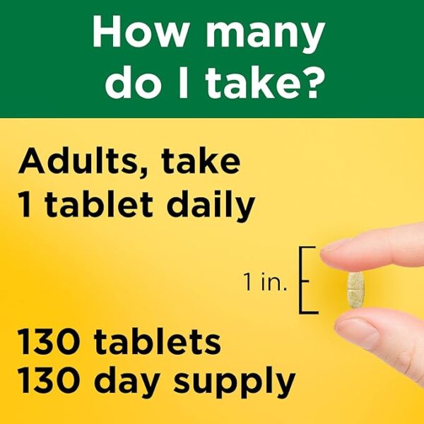 Nature Made Multivitamin Tablets with Iron, Multivitamin for Women and Men for Daily Nutritional Support, 130 Tablets, 130 Day Supply - Image 4