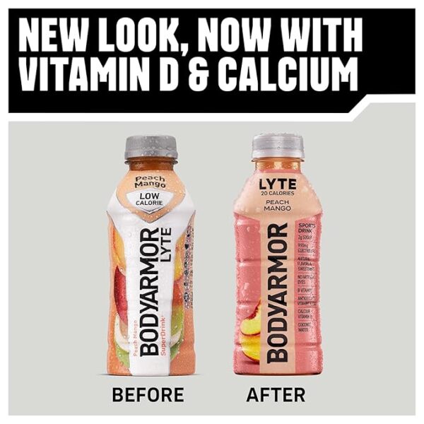 BODYARMOR LYTE Sports Drink Low-Calorie Sports Beverage, Peach Mango, Coconut Water Hydration, Natural Flavors With Vitamins, Potassium-Packed Electrolytes, Perfect For Athletes, 16 Fl Oz (Pack of 12) - Image 5