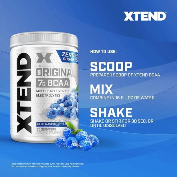 XTEND Original BCAA Powder 7g BCAA and 2.5g L-Glutamine, Sugar Free Post Workout Muscle Recovery Drink with Amino Acids for Men & Women, 30 Servings - Image 5