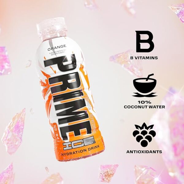 Prime ICE Hydration Variety Pack Smooth & Refreshing Low-Calorie Sports Drink with 10% Coconut Water, 500+ mg Electrolytes & Zero Added Sugar, 12 fl oz Bottles, Pack of 15 - Image 4