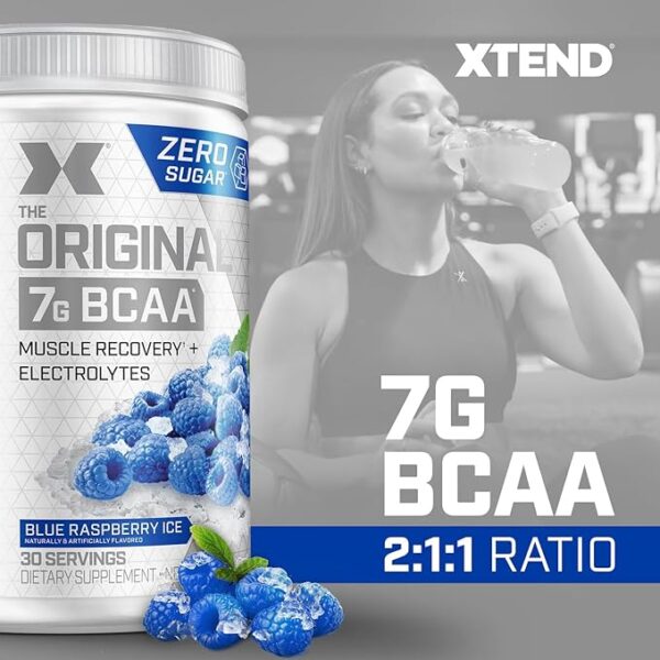 XTEND Original BCAA Powder 7g BCAA and 2.5g L-Glutamine, Sugar Free Post Workout Muscle Recovery Drink with Amino Acids for Men & Women, 30 Servings - Image 2