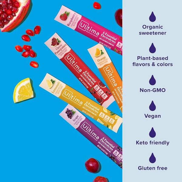Ultima Replenisher Daily Electrolyte Powder Drink Mix – Original Variety, 20 Stickpacks – Hydration Packets with 6 Electrolytes and Minerals – Keto Friendly, Vegan, Non-GMO and Sugar-Free - Image 5