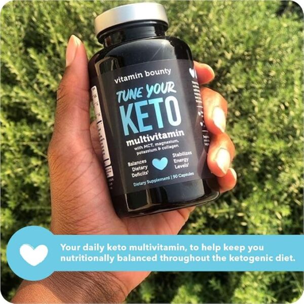 Vitamin Bounty Tune Your Keto Multivitamin – Keto-Specific Nutritional Support with Magnesium, Potassium, and MCT for Energy, Cramp Relief, and Nutrient Optimization, GLP-1 Support - 90 Capsules - Image 5