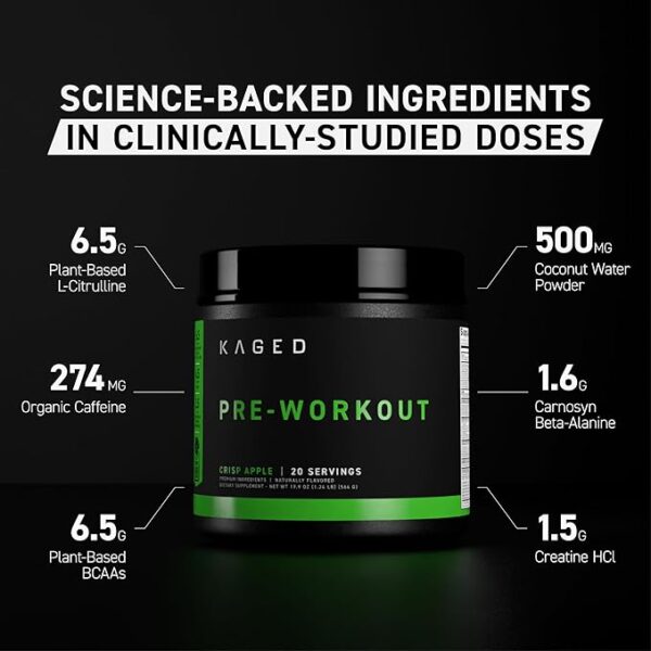 Kaged Original Pre Workout Powder Pink Lemonade Pre-Kaged Formulated with Creatine, Beta Alanine, Pure Caffeine 20 Servings - Image 5