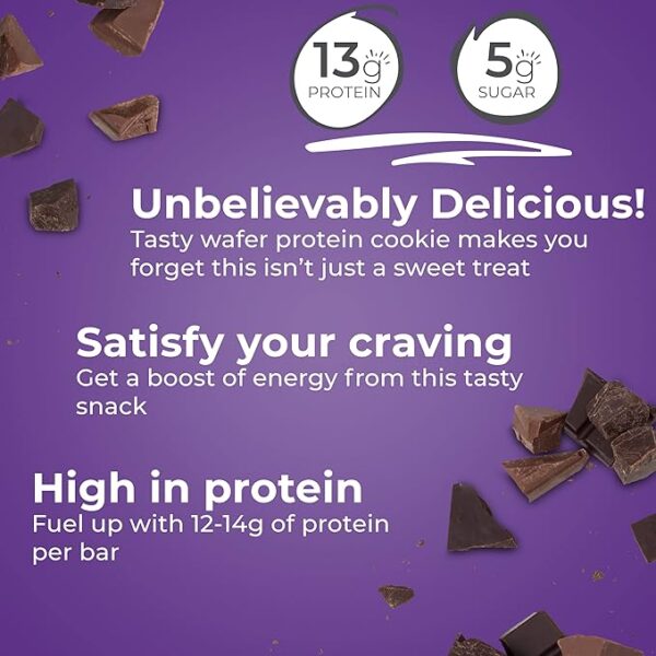Power Crunch Protein Wafer Bars, High Protein Snacks with Delicious Taste, Triple Chocolate, 1.4 Ounce (12 Count) - Image 2