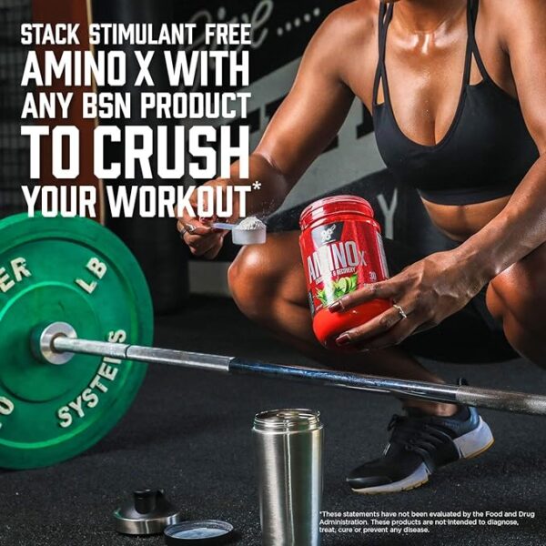 BSN Amino X Muscle Recovery & Endurance Powder with BCAAs, 10 Grams of Amino Acids, Keto Friendly, Caffeine Free, Flavor: Grape, 30 servings - Image 6