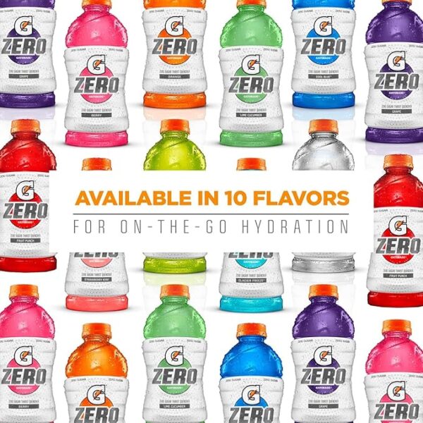 Gatorade G Zero Sports Drink, Glacier Freeze, Glacier Cherry, Berry Variety Pack, 12 Fl Oz (Pack of 18) - Image 5