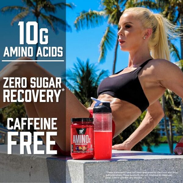 BSN Amino X Muscle Recovery & Endurance Powder with BCAAs, 10 Grams of Amino Acids, Keto Friendly, Caffeine Free, Flavor: Grape, 30 servings - Image 4