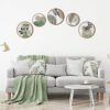 Qunclay 5 Pcs Wall Art Decor Wooden Living Room Wall Decor Bohemian Hanging Farmhouse Geometric 10'' and 8'' Aesthetic Wood Minimalist Posters for Bedroom(Greenery) - Image 6