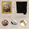 MIEVU Gold Vintage Framed Wall Art - Canvas Wall Art Prints for Living Room Decor Bedroom Home Bathroom, 8x10in Floral Flower Frame Wall Decor - Image 2