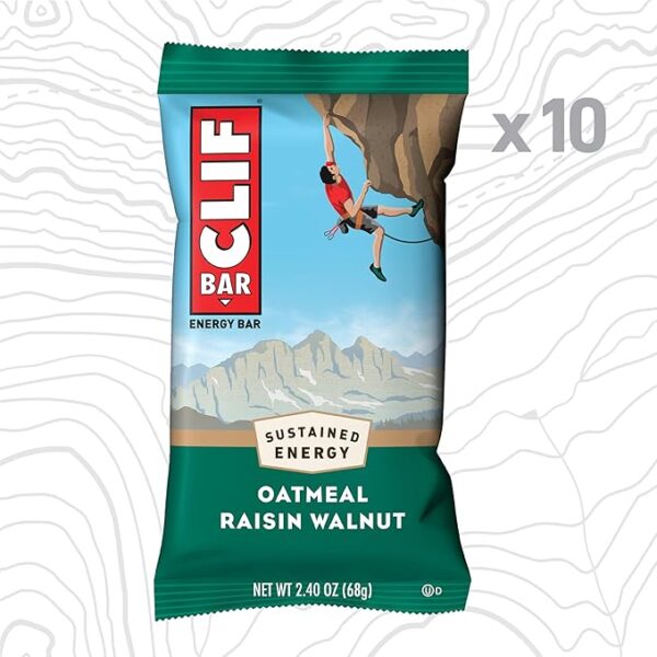 CLIF BAR - Oatmeal Raisin Walnut - Made with Organic Oats - Energy Bars - Non-GMO - Plant Based Protein Bars (10 Pack) - Image 2