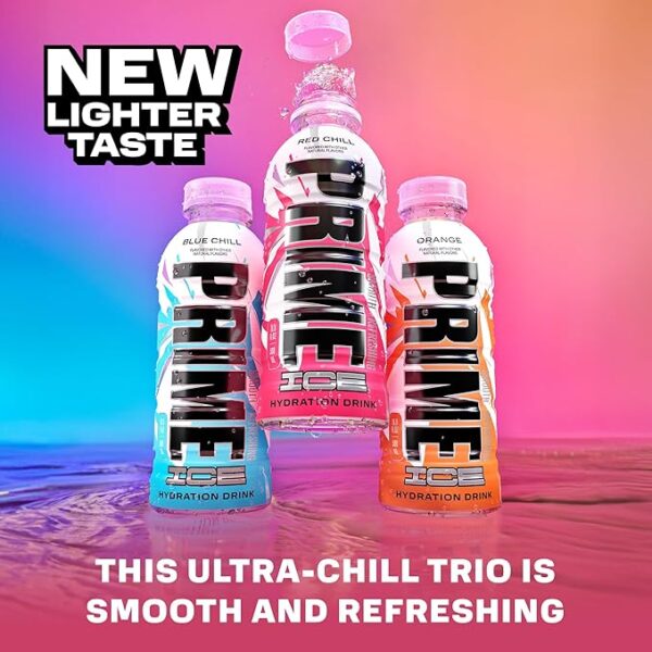 Prime ICE Hydration Variety Pack Smooth & Refreshing Low-Calorie Sports Drink with 10% Coconut Water, 500+ mg Electrolytes & Zero Added Sugar, 12 fl oz Bottles, Pack of 15 - Image 3