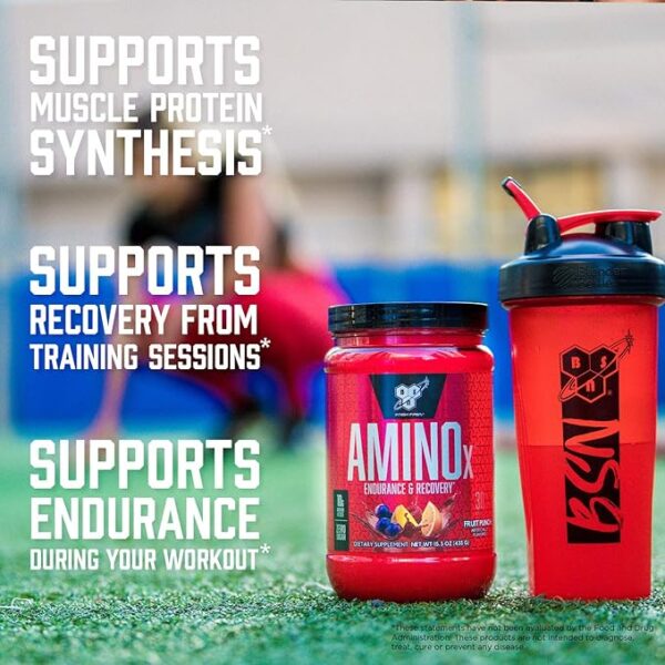 BSN Amino X Muscle Recovery & Endurance Powder with BCAAs, 10 Grams of Amino Acids, Keto Friendly, Caffeine Free, Flavor: Grape, 30 servings - Image 3