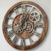 The Gears Clock The Original Real Moving Gear Wall Clock Vintage Industrial Oversized Rustic Farmhouse (24 inch (60cm), Vintage Brown) - Image 3