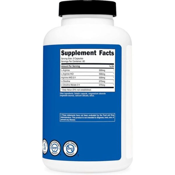 Nutricost Nitric Oxide Booster 2250mg, 180 Capsules - 750mg Per Casule, 60 Servings - Gluten Free and Non-GMO - Image 4
