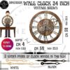 The Gears Clock The Original Real Moving Gear Wall Clock Vintage Industrial Oversized Rustic Farmhouse (24 inch (60cm), Vintage Brown) - Image 6