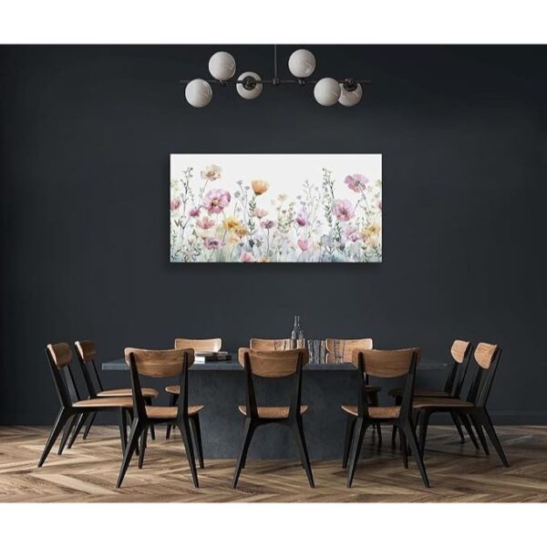 Tucai Decor Floral Wall Art Decor Pink Yellow Purple Flowers Painting Canvas Art for Living Room Bedroom Office Watercolor wildflowers Art Prints 20 x 40 inches Ready to Hang - Image 5