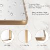 LOAAO 20”X30” Gold Bathroom Mirror, Rounded Rectangle Gold Frame Mirror, Brushed Gold Bathroom Vanity Mirror Wall-Mounted, Anti-Rust, Hangs Horizontally or Vertically - Image 5