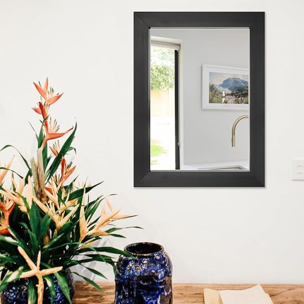 Ruomeng Wall Mirror Rectangle Decorative Mirror 12" x 16" for Entryway, Bedroom, Living Room, Black - Image 2