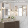 LOAAO 20”X30” Gold Bathroom Mirror, Rounded Rectangle Gold Frame Mirror, Brushed Gold Bathroom Vanity Mirror Wall-Mounted, Anti-Rust, Hangs Horizontally or Vertically - Image 4