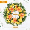 GENMOUS 24Inch Spring Summer Wreath for Front Door, Fall Wreaths with Dahlias and Daisy, Flower Home Wreath Decor for Autumn Thanksgiving Farmhouse Outdoor Indoor - Image 3