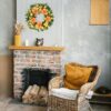 GENMOUS 24Inch Spring Summer Wreath for Front Door, Fall Wreaths with Dahlias and Daisy, Flower Home Wreath Decor for Autumn Thanksgiving Farmhouse Outdoor Indoor - Image 5