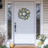 22inch Spring Wreath for Front Door, Easter Wreath Door Decoration with Flower & Eggs,for Front Door, Wall, Farmhouse,Home Decor, Ideal for Easter, Party, Indoor Outdoor Use for Spring - Image 6