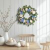 22inch Spring Wreath for Front Door, Easter Wreath Door Decoration with Flower & Eggs,for Front Door, Wall, Farmhouse,Home Decor, Ideal for Easter, Party, Indoor Outdoor Use for Spring - Image 5