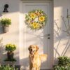 DecorbyHannah Summer Sunflower Wreaths for Front Door Outside All Season, 22 Inch Artificial Flower Spring Door Wreaths with Daisy and Bee, Sunflower Decor for Home Porch, Wedding Housewarming Gifts - Image 2
