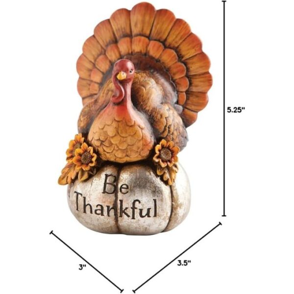 Cypress Home Decorative Be Thankful Hand-Painted Thanksgiving Turkey Tabletop Centerpiece Décor - Image 4